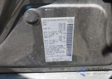 2018 Nissan Rogue Sv from USA, damaged, VIN 5N1AT2MV4JC841425